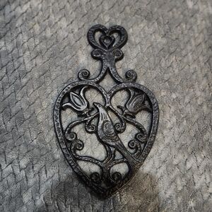 Vintage Black Cast Iron Bird Trivet